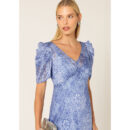 Blue Jay Periwinkle Flower Midi Dress Ma03