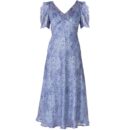 Blue Jay Periwinkle Flower Midi Dress Ma03