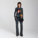 Gift Printed Satin Scarf Top Ma06