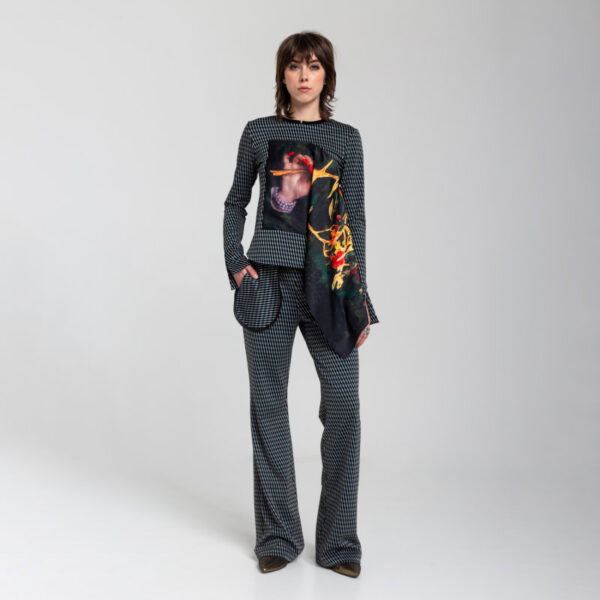 Gift Printed Satin Scarf Top Ma06 - Image 2
