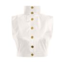 White High Neck Vest Top Vegan Leather Lan01