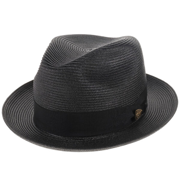 Marinzic Light Blue Straw Fedora Hat with Navy Band - Image 25