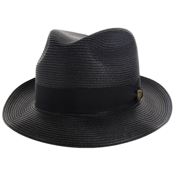 Marinzic Light Blue Straw Fedora Hat with Navy Band - Image 23