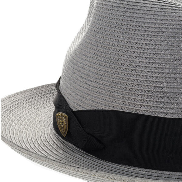 Marinzic Light Blue Straw Fedora Hat with Navy Band - Image 13