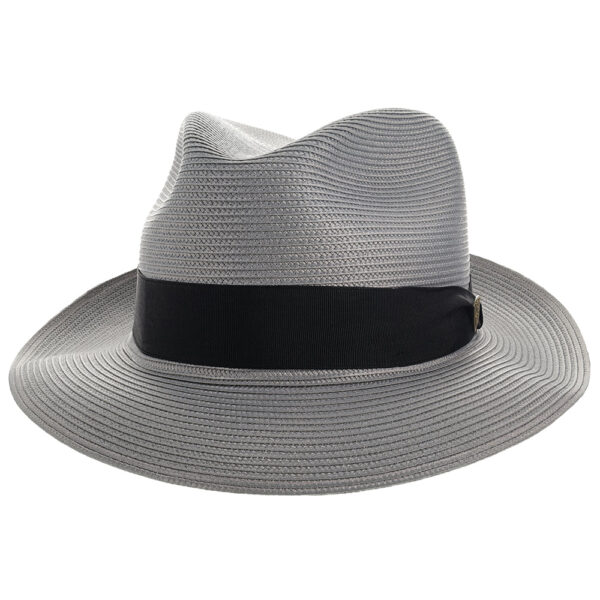 Marinzic Light Blue Straw Fedora Hat with Navy Band - Image 10