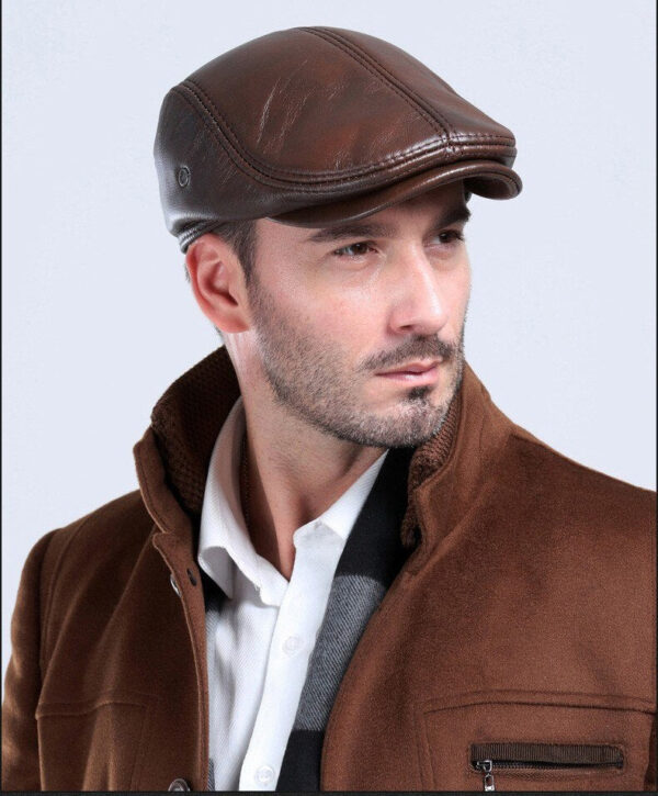 Marinzic Leather Flat Cap - Image 3