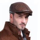 Marinzic Leather Flat Cap