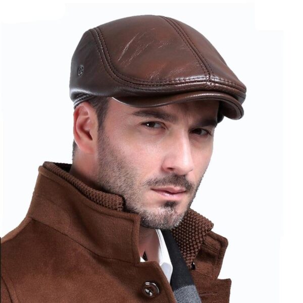 Marinzic Leather Flat Cap