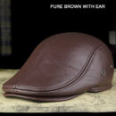 Marinzic Leather Flat Cap
