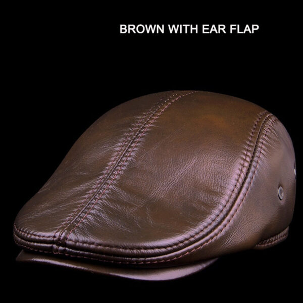Marinzic Leather Flat Cap - Image 5