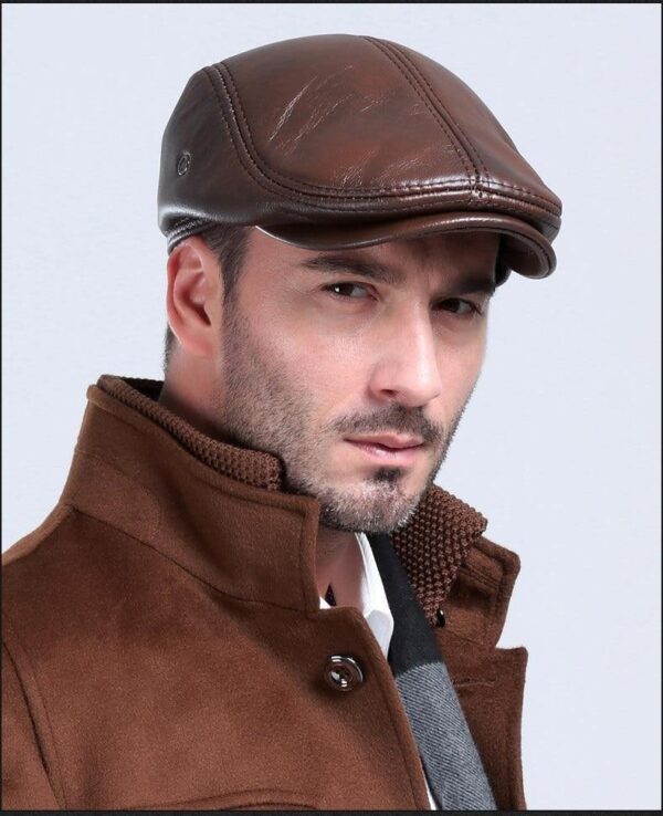 Marinzic Leather Flat Cap - Image 2