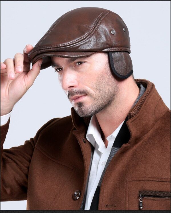 Marinzic Leather Flat Cap - Image 4