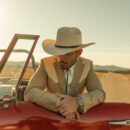 Marinzic Classic White Straw Cowboy Hat with Leather Band