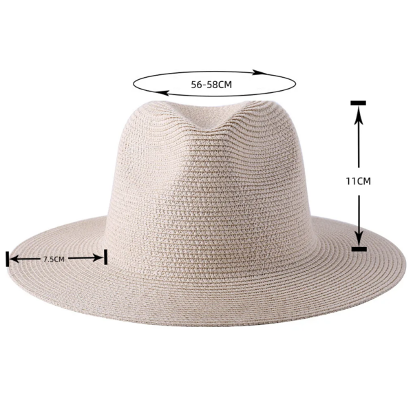Marinzic Classic Black Wide Brim Panama Fedora Hat with Leather Band - Image 8